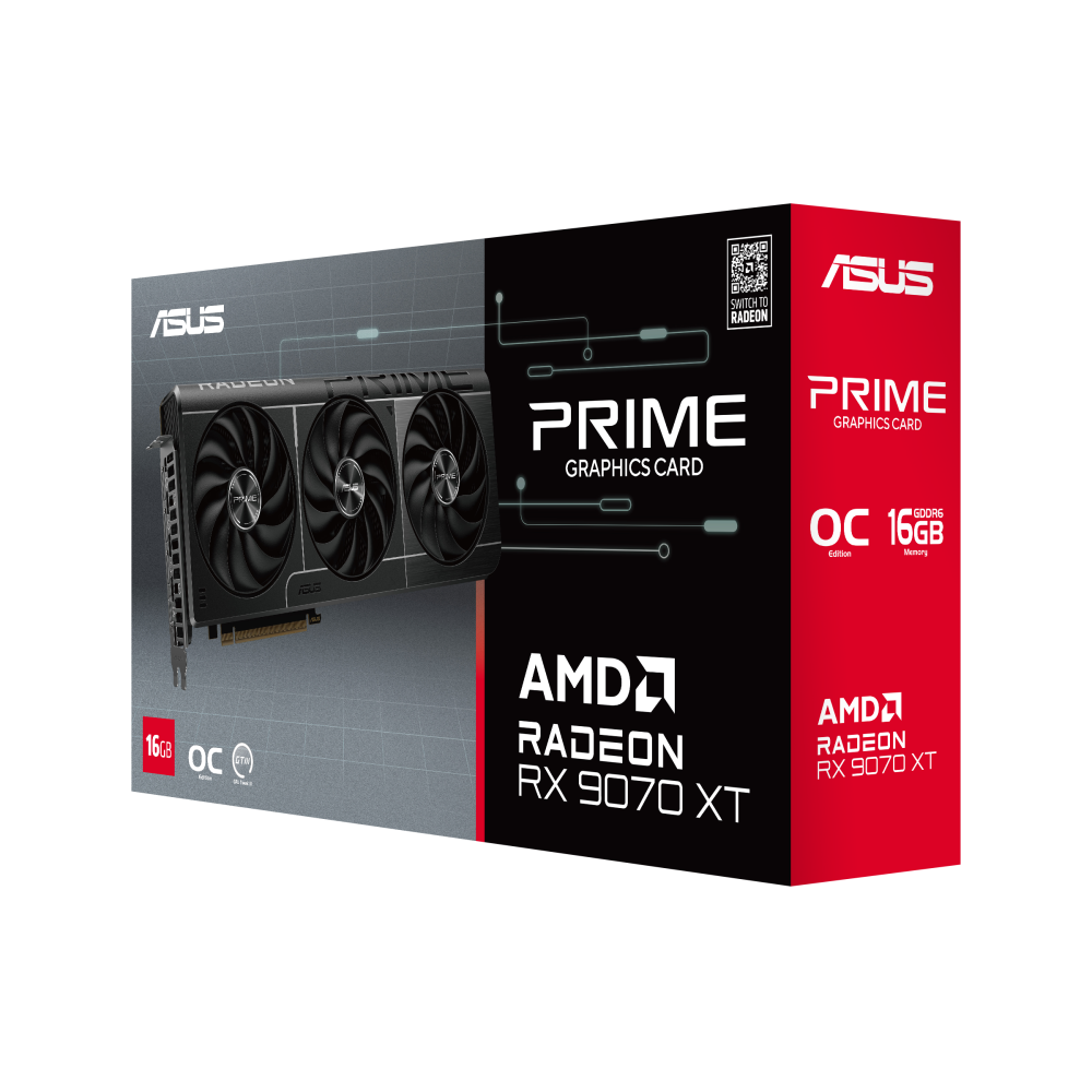 TVIDEO ASUS PRIME RX 9070 XT OC 16GB GDDR6 HDMI PRIME-RX9070XT-O16G 90YV0L71-MVAA00