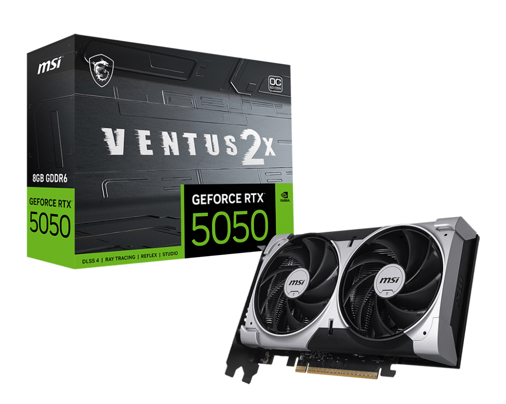 TARJETA DE VIDEO NVIDIA RTX5050 8GB GDDR6 MSI GAMING RTX 5050 8G VENTUS 2X OC
