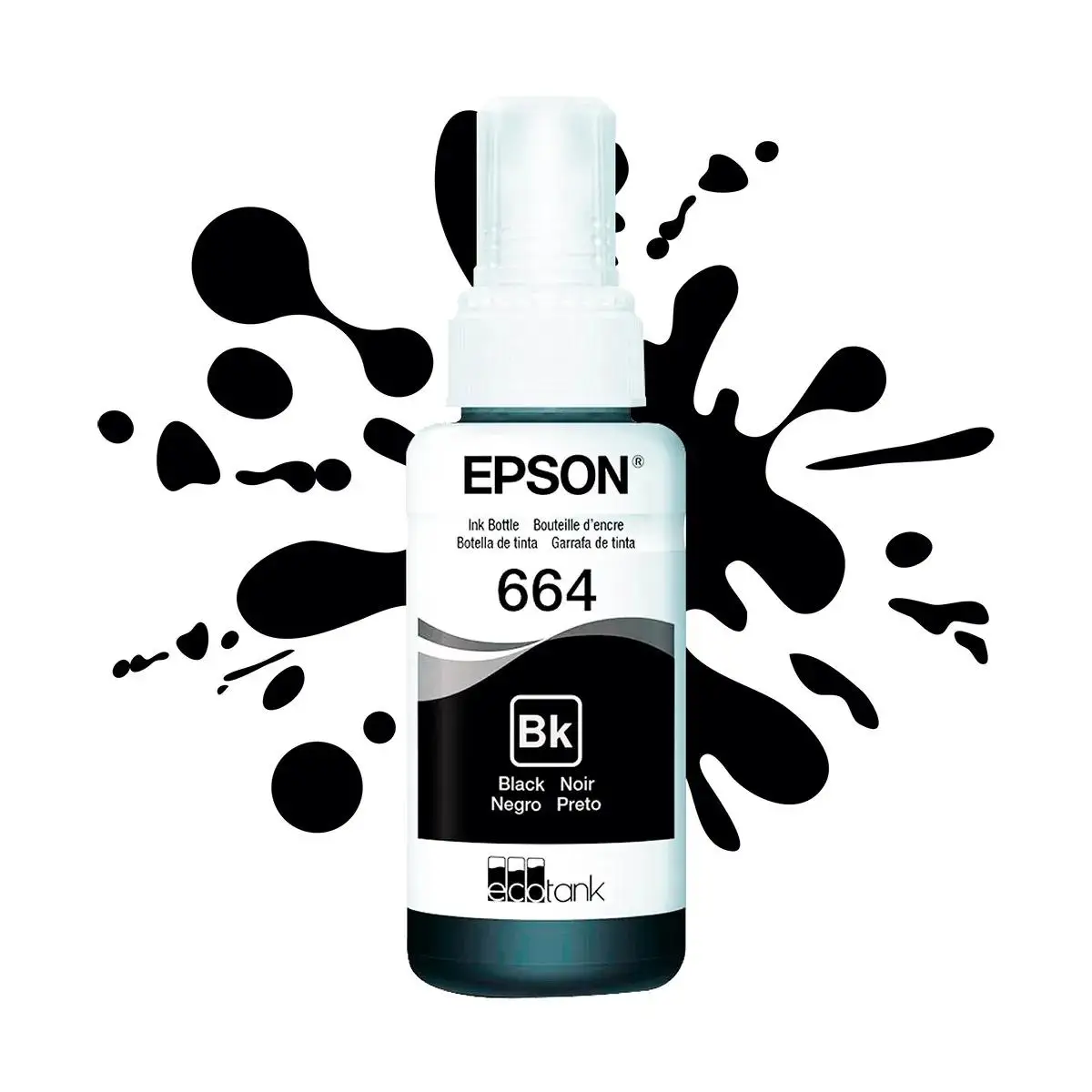 TINTA EPSON T664 NEGRA 70ML L110 L1300 L220 L310 L365 L375 L380 L395 L455 L475 L565 L575 L850 L200 K495 T664120-AL