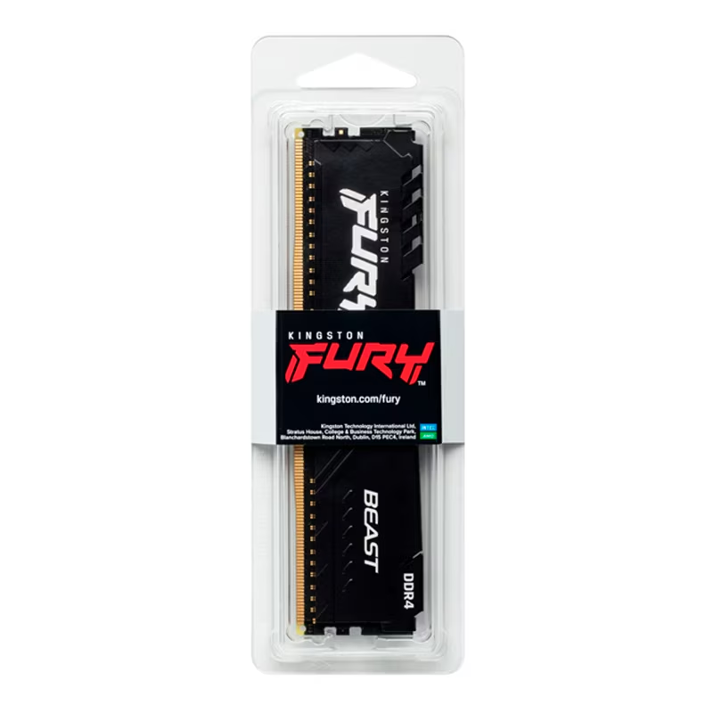 RAM KINGSTON FURY BEAST DDR4 8GB 3200 NEGRO KF432C16BB/8