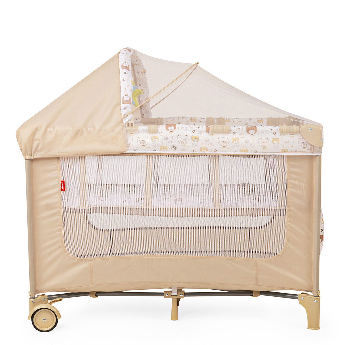 Cuna Corral Plegable con Cambiador y Dos Niveles Acolchonado D´Bebe Rest  - Beige