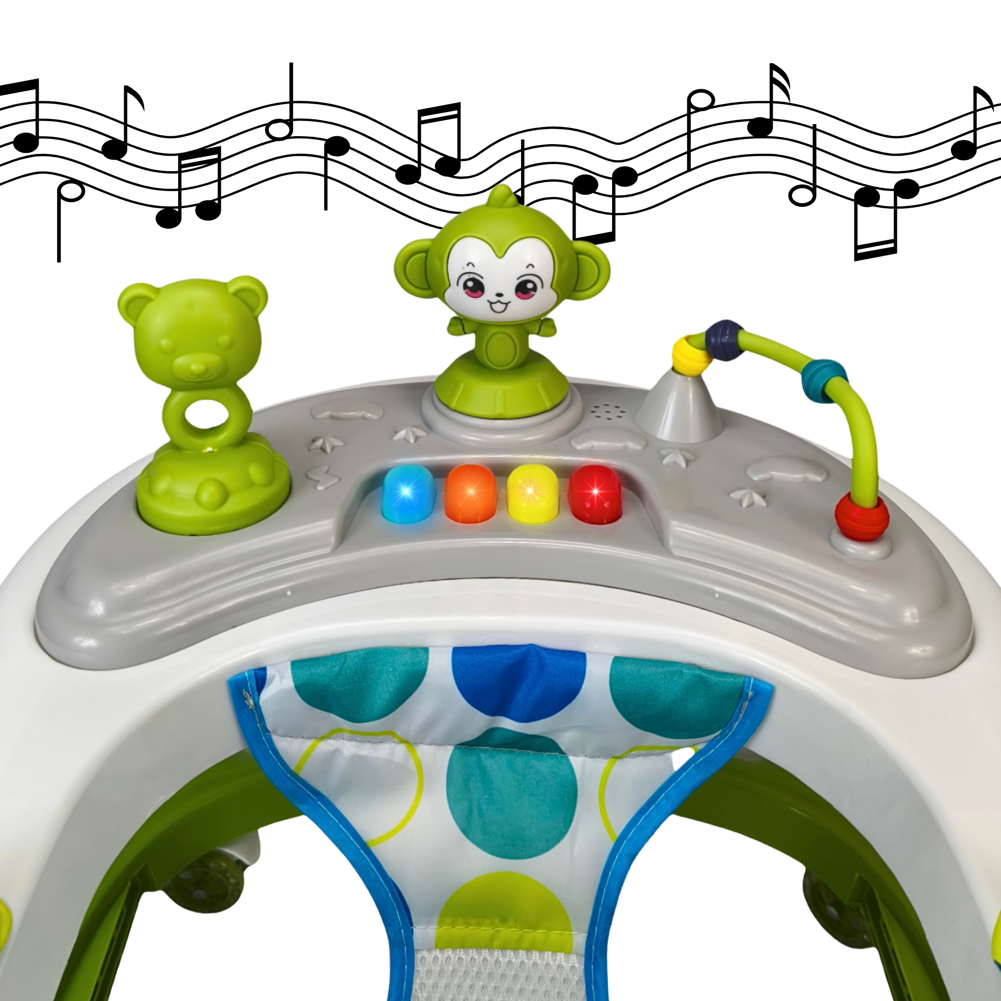 Andadera para Bebé Changuito 4 Alturas con Luz y Sonido - Verde