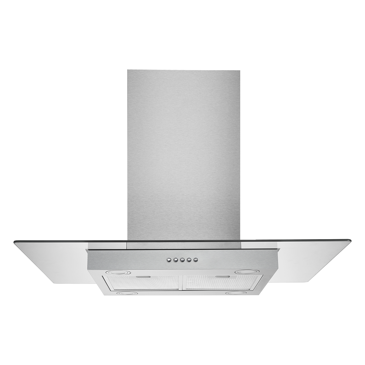 Campana de Cocina para Isla IHD ISOLA MIAMI 90 de 90 cm en Acero Inoxidable y  Cristal Plano