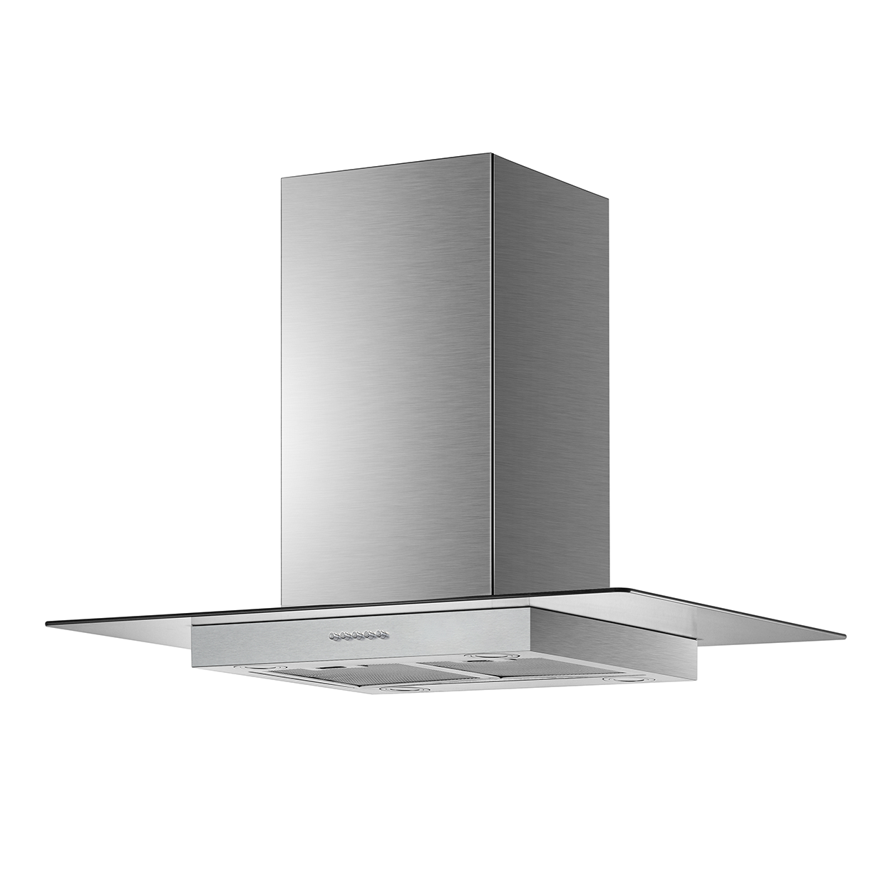 Campana de Cocina para Isla IHD ISOLA MIAMI 90 de 90 cm en Acero Inoxidable y  Cristal Plano