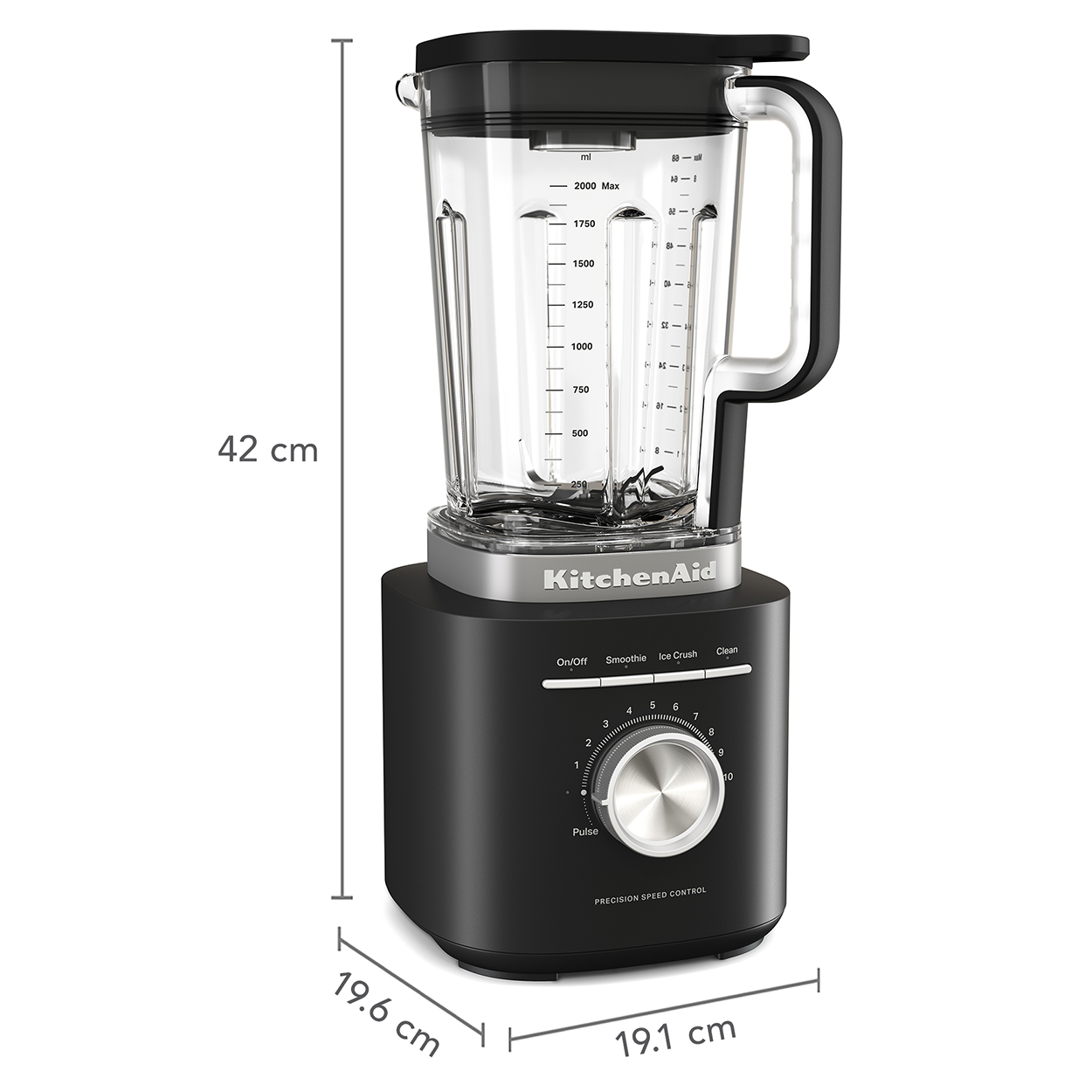Licuadora Kitchenaid 7KSB2072MBM Pure Power  de 2L Negro Matte
