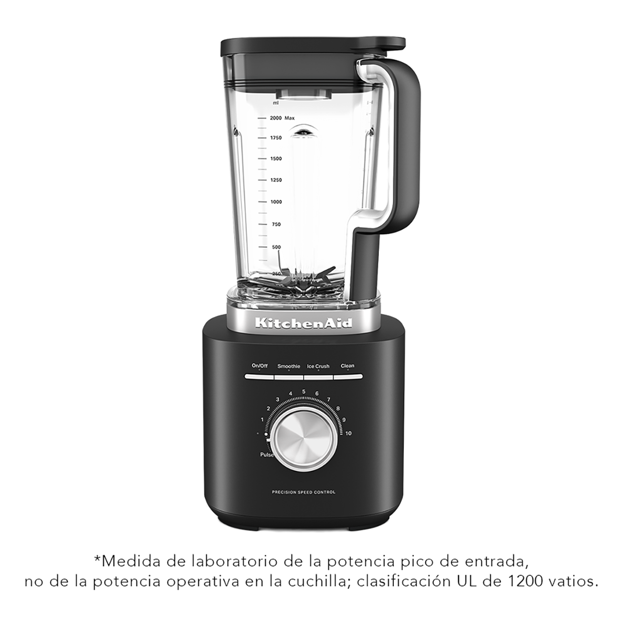 Licuadora Kitchenaid 7KSB2072MBM Pure Power  de 2L Negro Matte