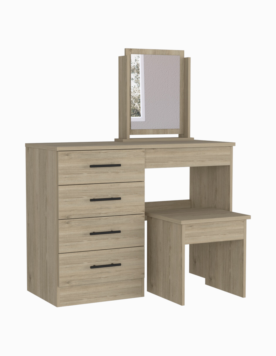 Tocador armable con cajones y espejo Modelo Kaia marca Excelsior