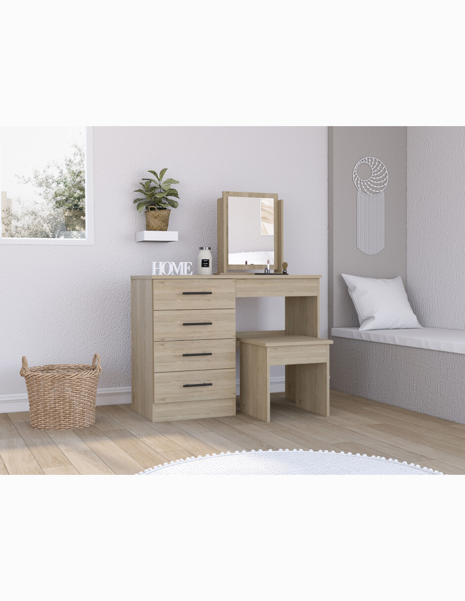 Tocador armable con cajones y espejo Modelo Kaia marca Excelsior