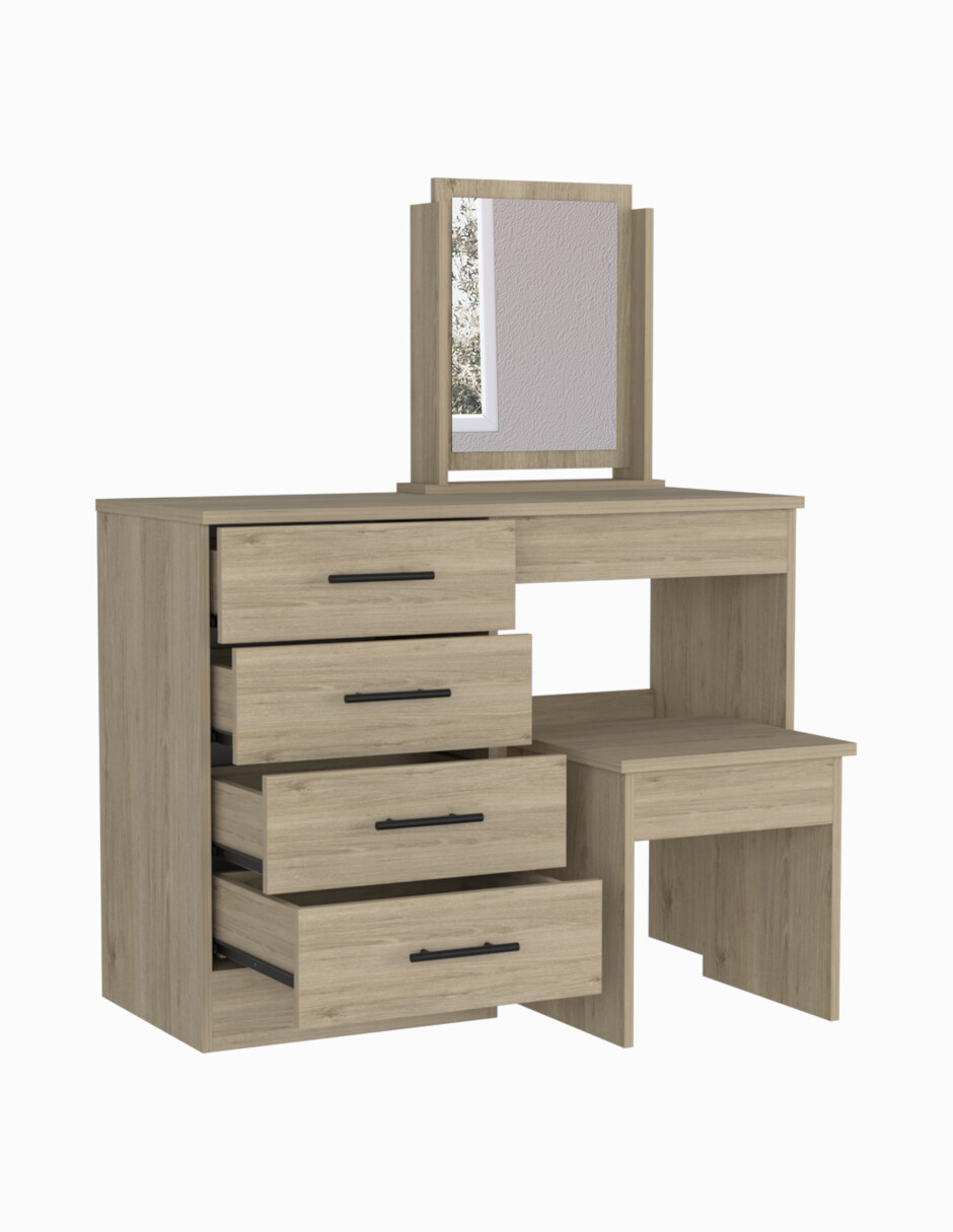 Tocador armable con cajones y espejo Modelo Kaia marca Excelsior
