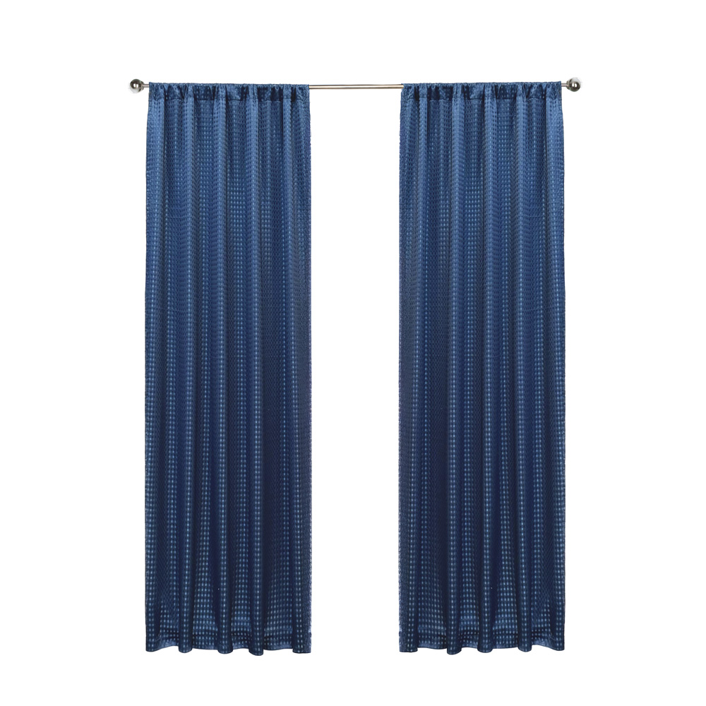 Cortinas Jacquard Dos paneles de 1.50 cm x 2.10 cm Azul Marino