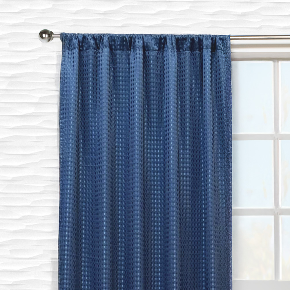 Cortinas Jacquard Dos paneles de 1.50 cm x 2.10 cm Azul Marino