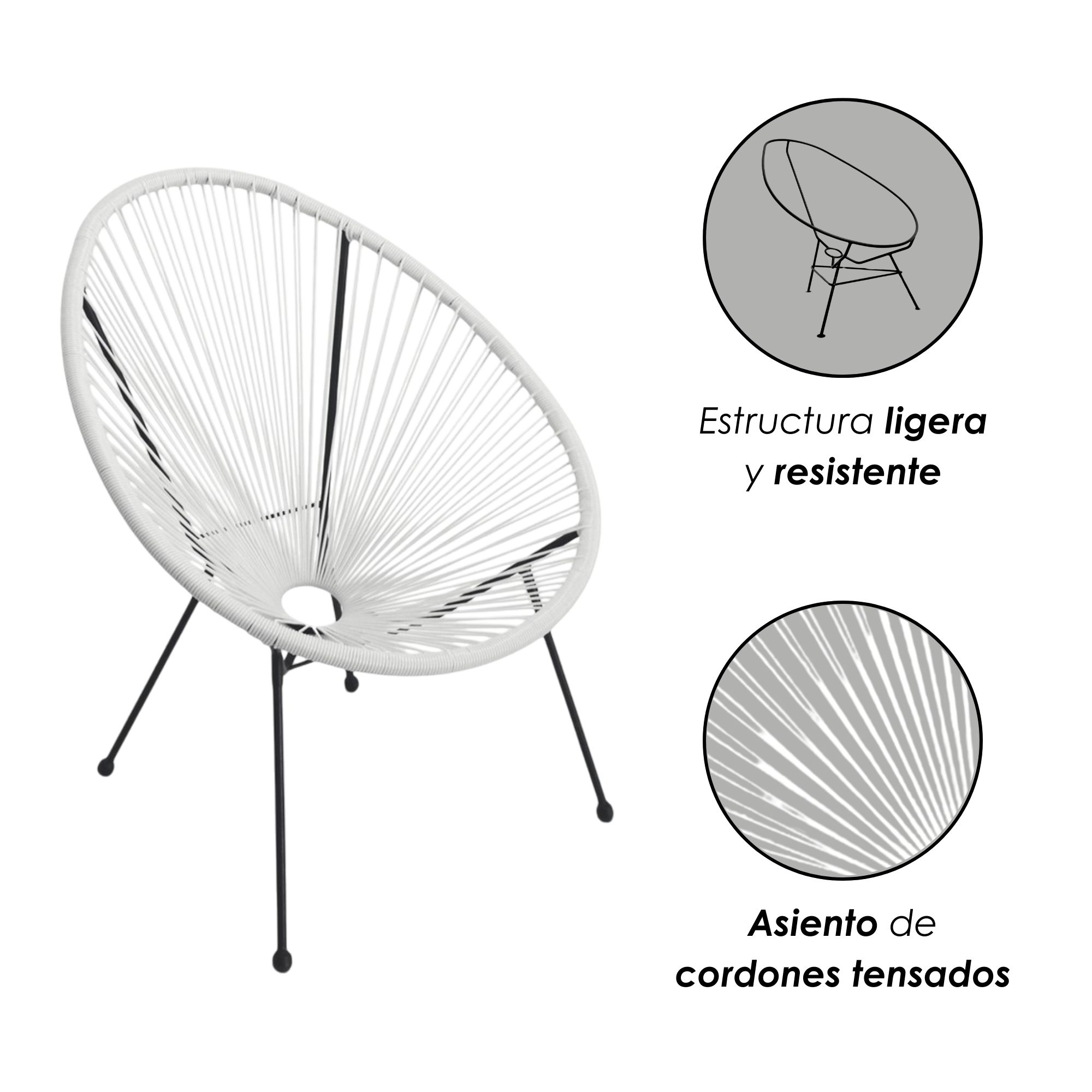 Ilios Innova | Sillas Estilo Acapulco con Estructura de Acero y Diseño Retro Moderno – Ideales para Exterior e Interior