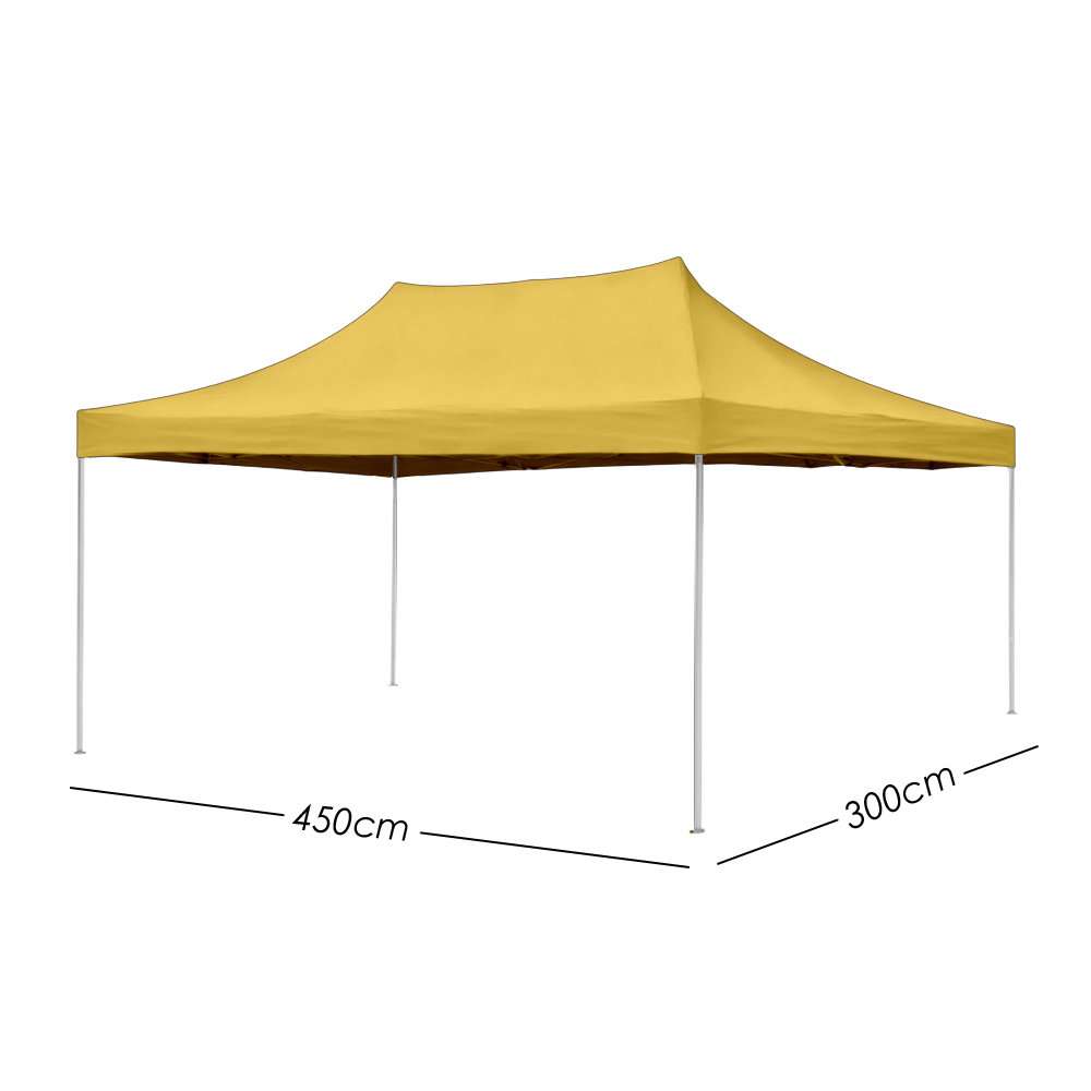 Ilios Innova | Toldo Plegable Amarillo 3x4.5, Impermeable y Resistente al Clima con Estructura de Hierro y Tela Oxford.