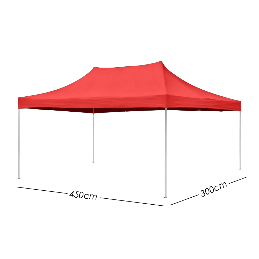 Ilios Innova | Toldo Plegable Rojo 3x4.5, Impermeable y Resistente al Clima con Estructura de Hierro y Tela Oxford.