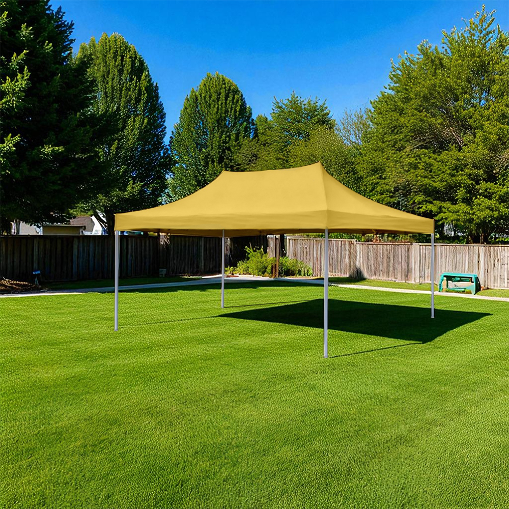 Ilios Innova | Toldo Plegable Amarillo 3x4.5, Impermeable y Resistente al Clima con Estructura de Hierro y Tela Oxford.