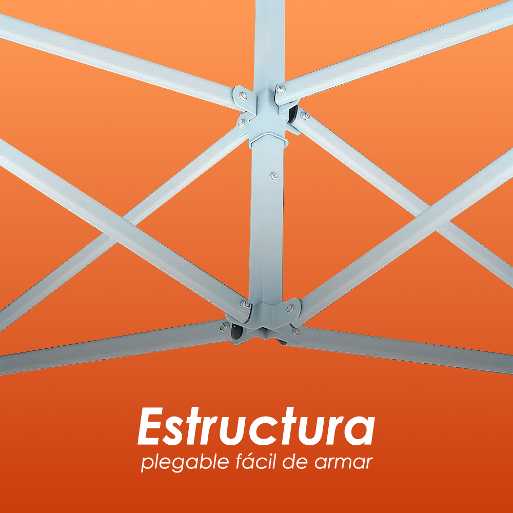 Ilios Innova | Toldo Plegable Naranja 2x3, Impermeable y Resistente al Clima con Estructura de Hierro y Tela Oxford.