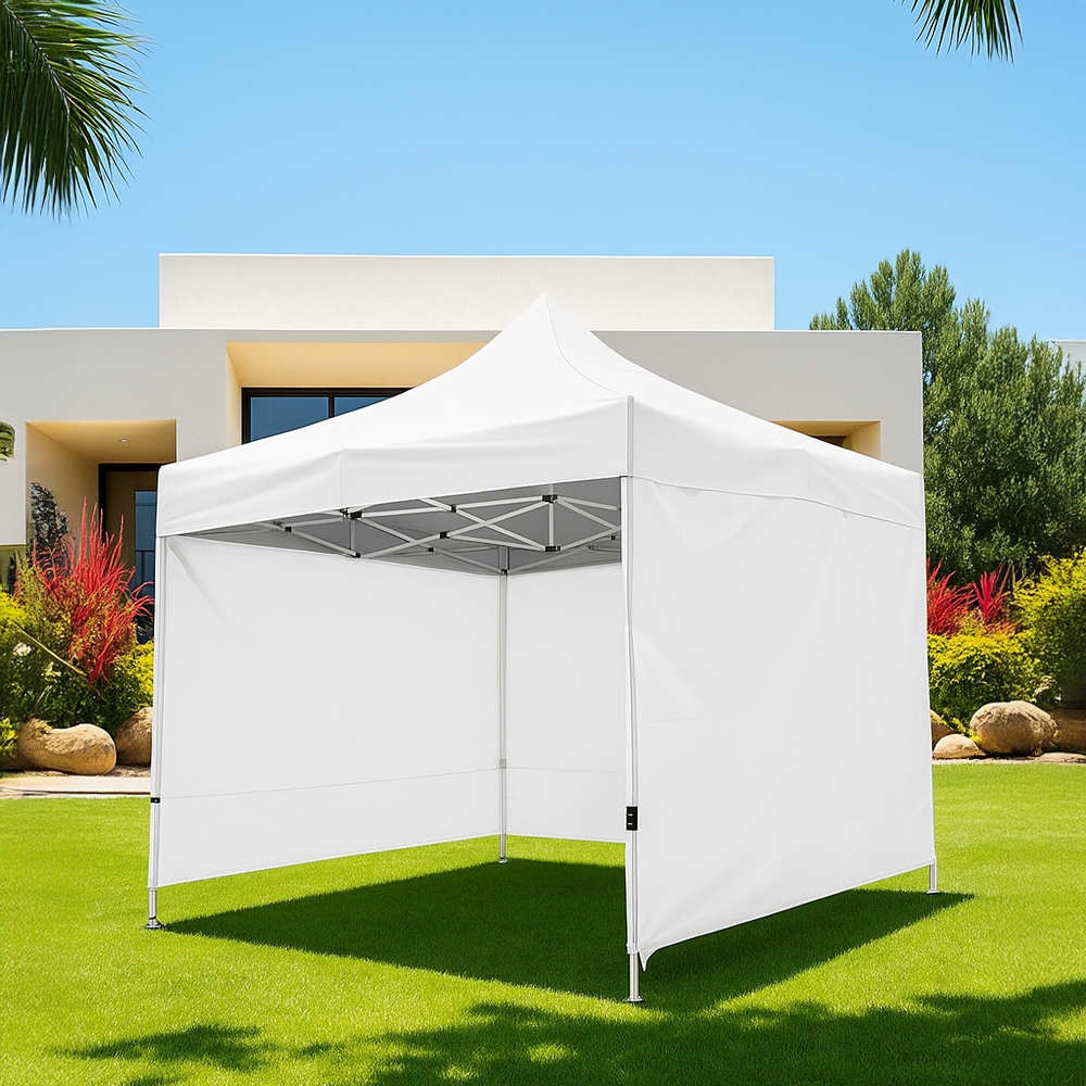 Ilios Innova | Toldo Plegable Blanco 2x3 con Paredes Laterales, Impermeable, Velcro de Ajuste, Ideal para Exterior.