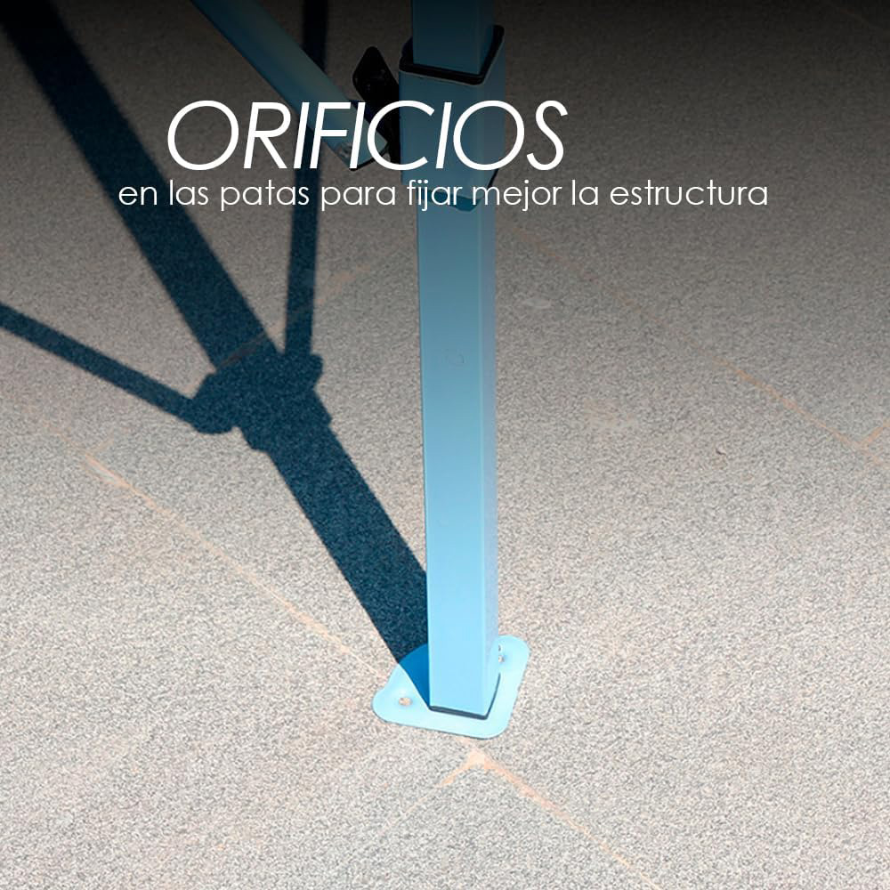 Ilios Innova | Toldo Plegable Blanco 2x3 con Paredes Laterales, Impermeable, Velcro de Ajuste, Ideal para Exterior.