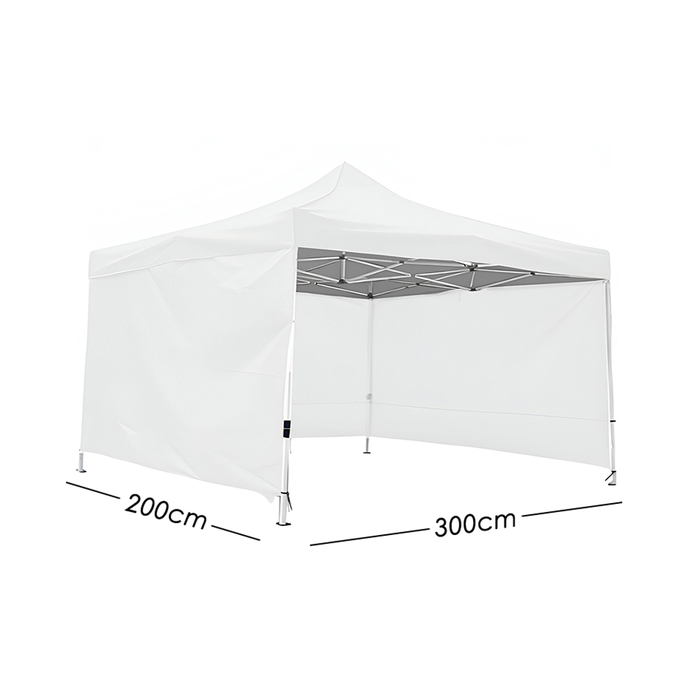 Ilios Innova | Toldo Plegable Blanco 2x3 con Paredes Laterales, Impermeable, Velcro de Ajuste, Ideal para Exterior.