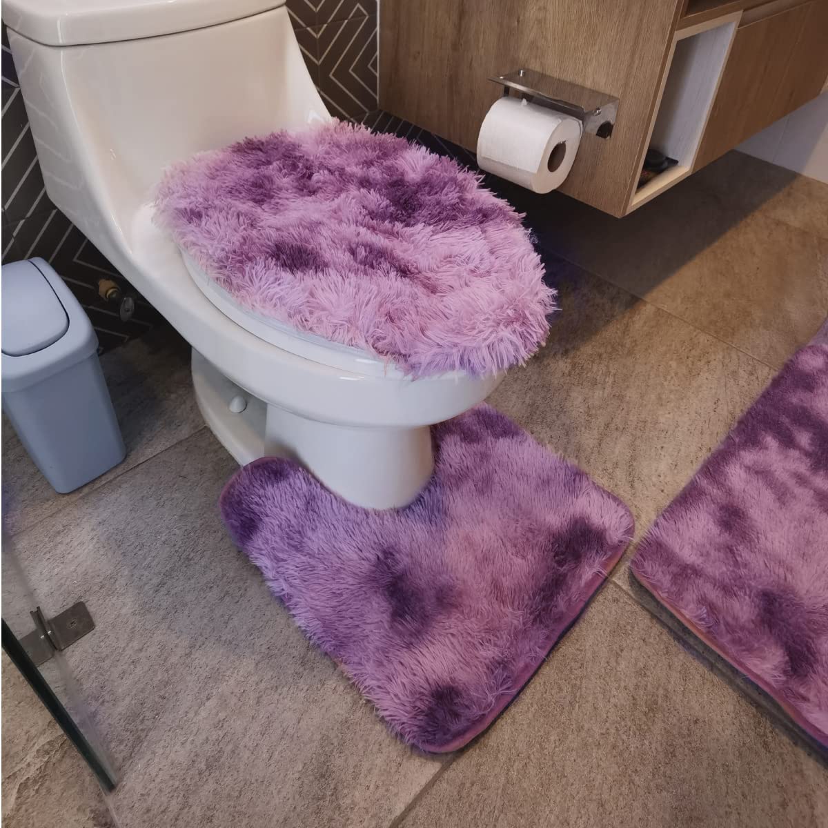 Tapete De Baño Juego 3 Piezas Alfombrillas Motley Marca Ilios Innova 
