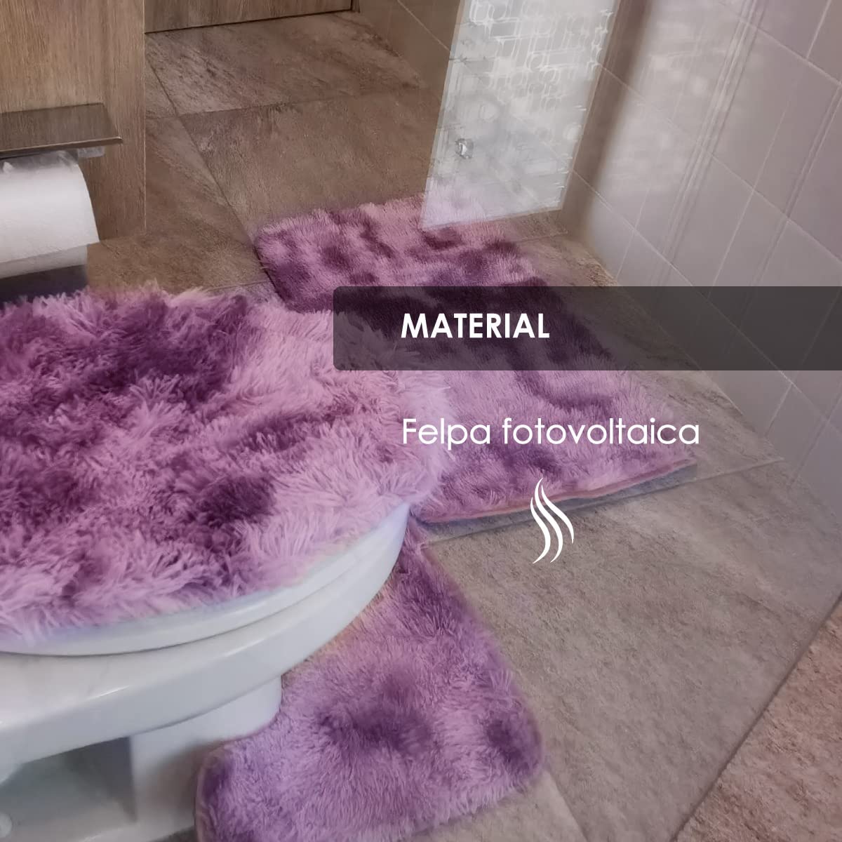 Tapete De Baño Juego 3 Piezas Alfombrillas Motley Marca Ilios Innova 