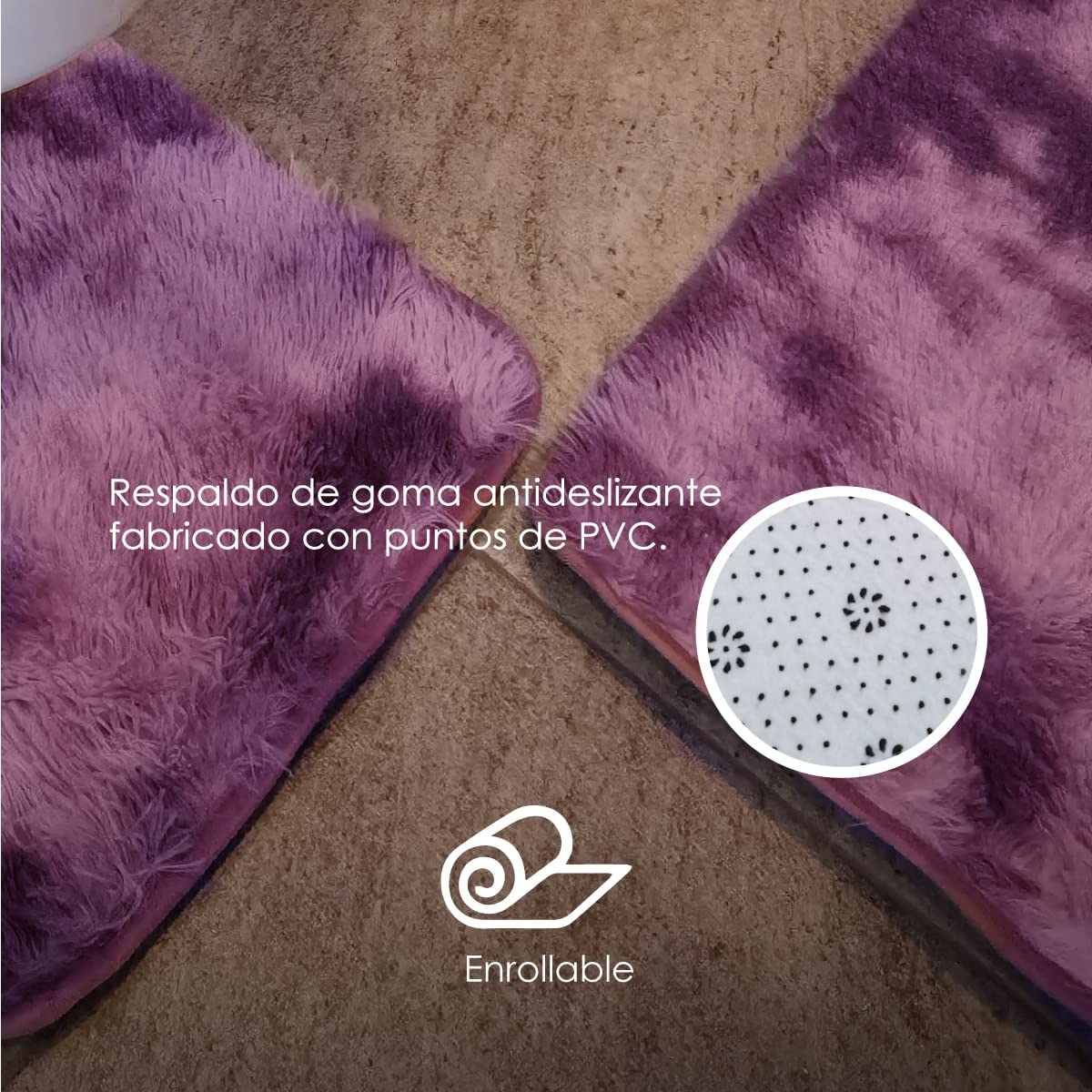 Tapete De Baño Juego 3 Piezas Alfombrillas Motley Marca Ilios Innova 
