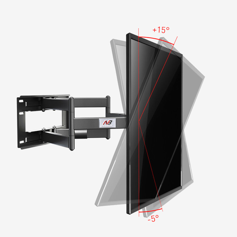 Soporte Tv Pared Giratorio|Inclinable | HOLMIOS H55017, De 13 "a 42 ", 75x75 / 100x100 / 200x100 / 200x200, Negro