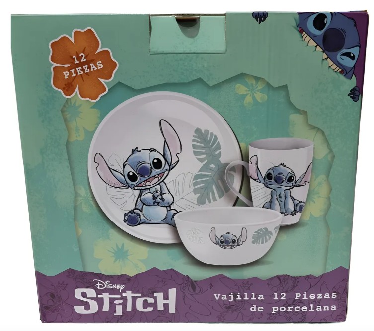 Stitch Vajilla Porcelana para 4 personas