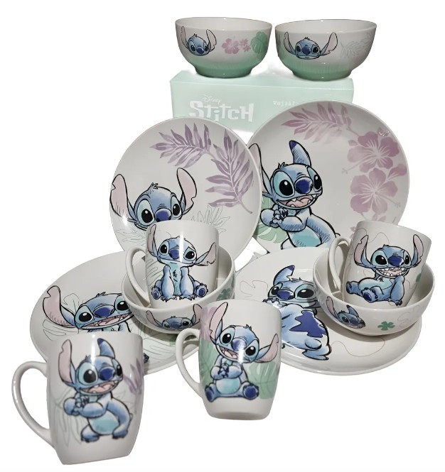 Stitch Vajilla Porcelana para 4 personas