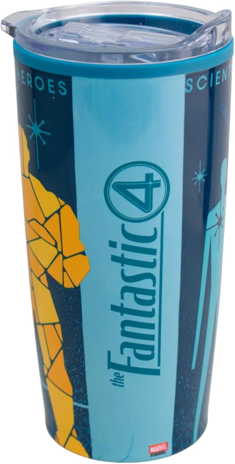 4 Fantasticos Termo doble pared Fantastic 4, capacidad 500ML, Marvel termo super heroes.
