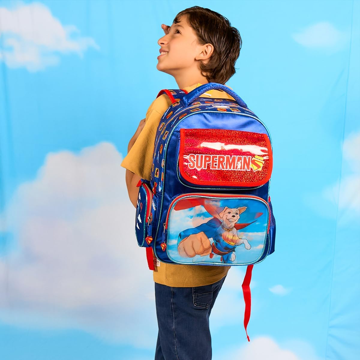 Mochila Escolar Superman Grande Para Niños, Color Negro
