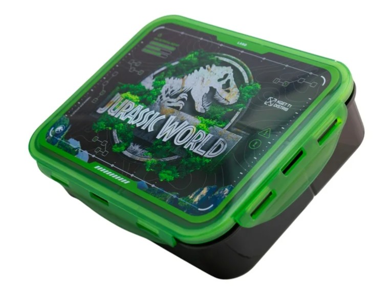 Jurassic World  Contenedor Lunch Box 3 Divisiones Diseño Lonchera