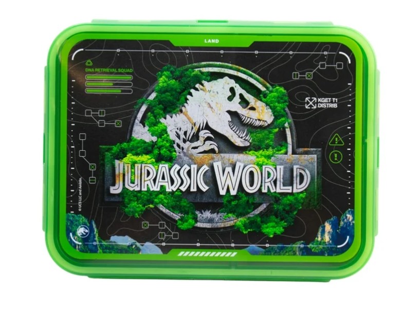 Jurassic World  Contenedor Lunch Box 3 Divisiones Diseño Lonchera