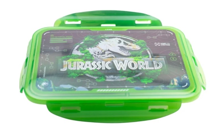 Jurassic World  Contenedor Lunch Box 3 Divisiones Diseño Lonchera