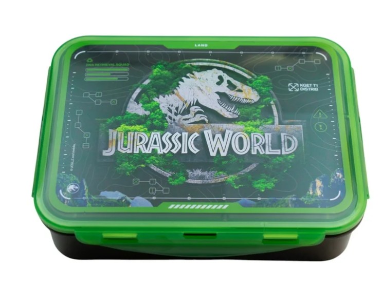 Jurassic World  Contenedor Lunch Box 3 Divisiones Diseño Lonchera