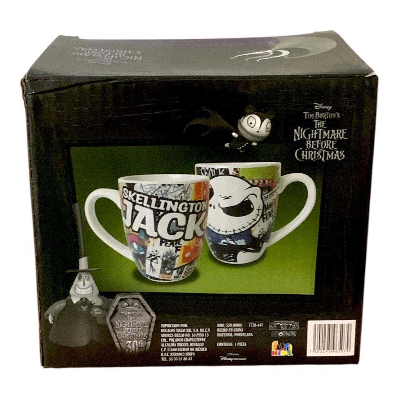 Taza Jack Skellington Taza Belly de Porcelana El Extraño Mundo de Jack Capacidad 500 ml con Caja de Regalo