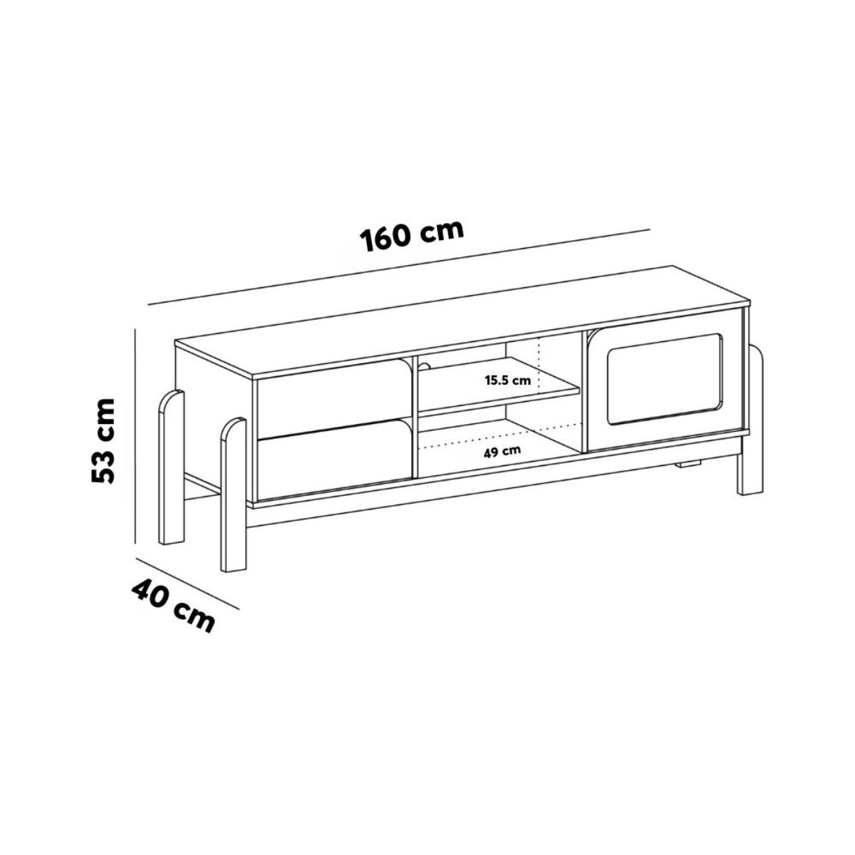 Mueble Para Tv Bertolini Nature Roble  Terracota