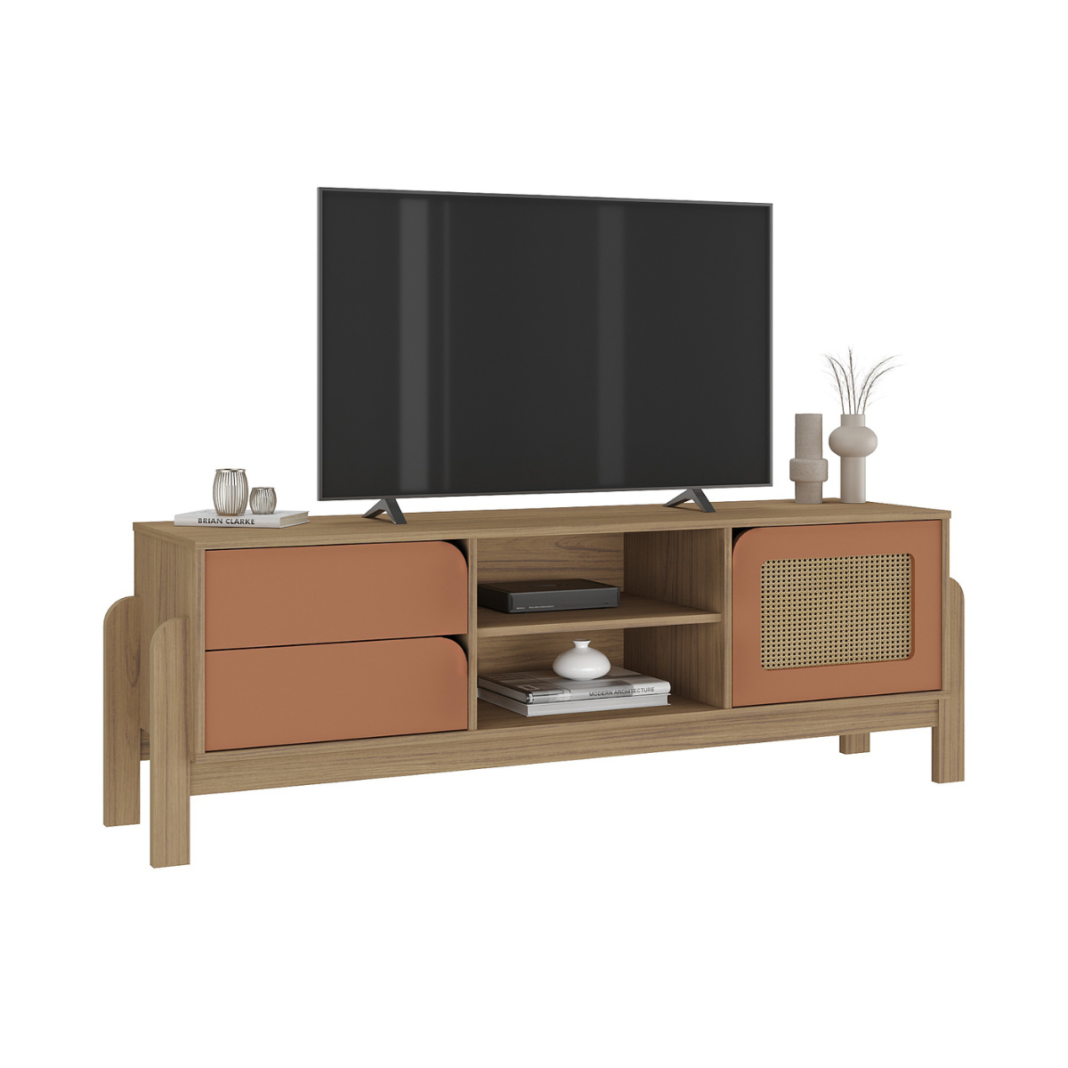 Mueble Para Tv Bertolini Nature Roble  Terracota