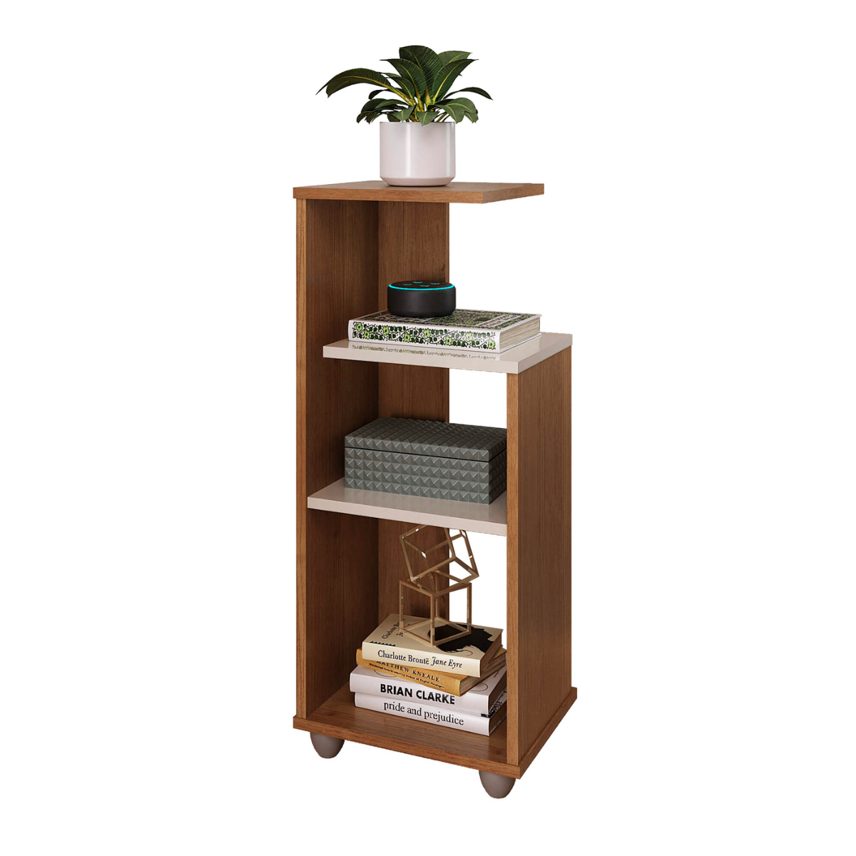 Mesa Lateral Bertolini Bis Color Cerezo Con Off White 