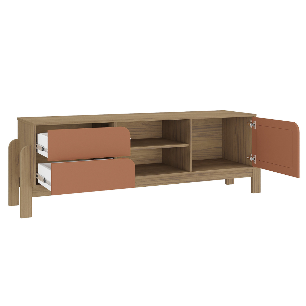 Mueble Para Tv Bertolini Nature Roble  Terracota