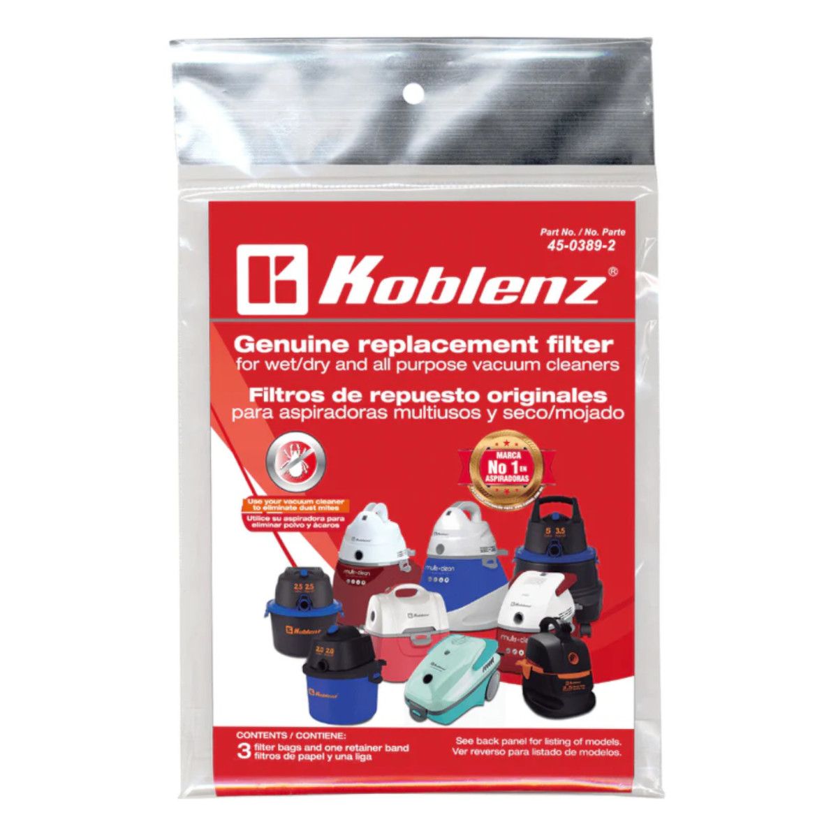 Filtros Koblenz repuestos para aspiradora Multiusos 9 piezas