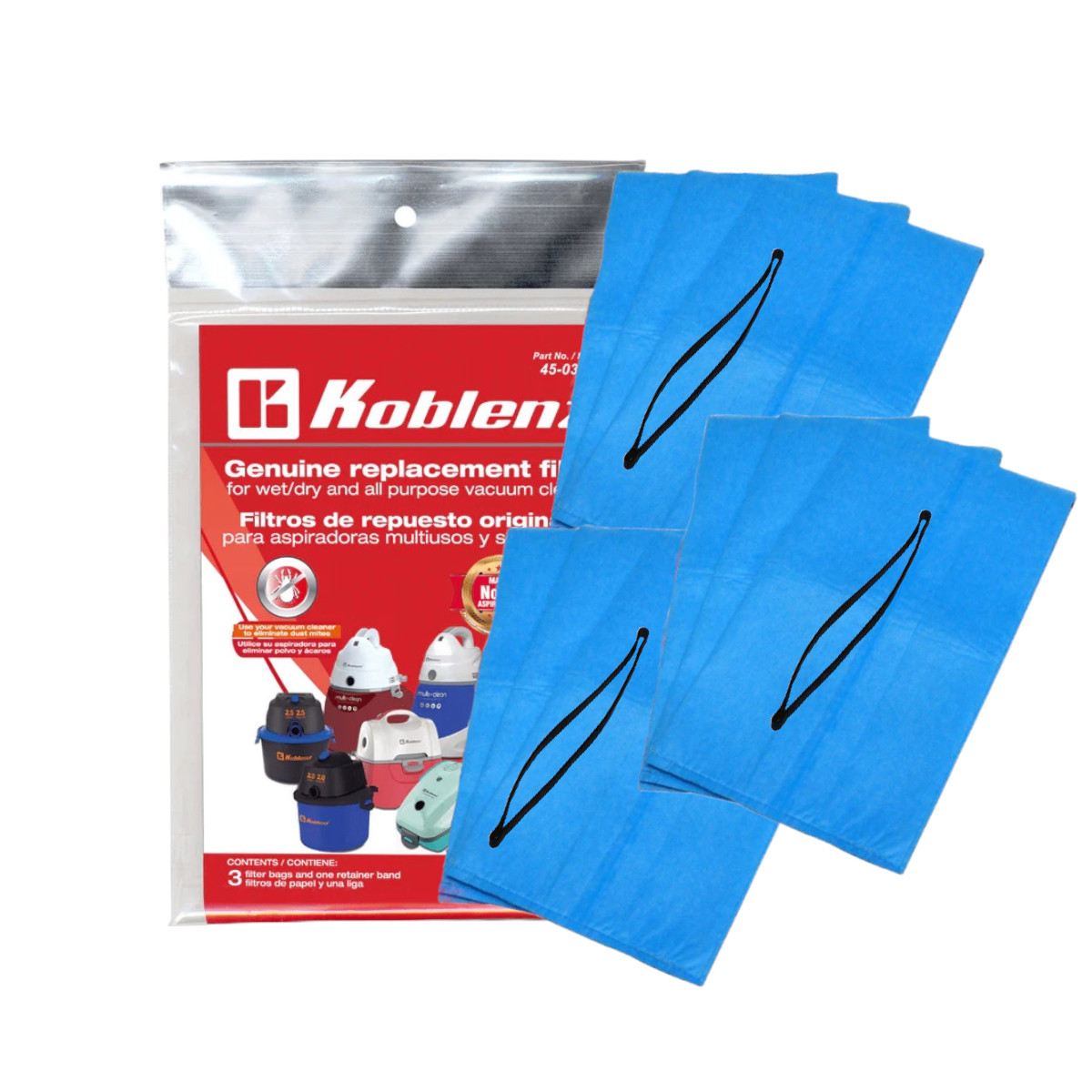 Filtros Koblenz repuestos para aspiradora Multiusos 9 piezas