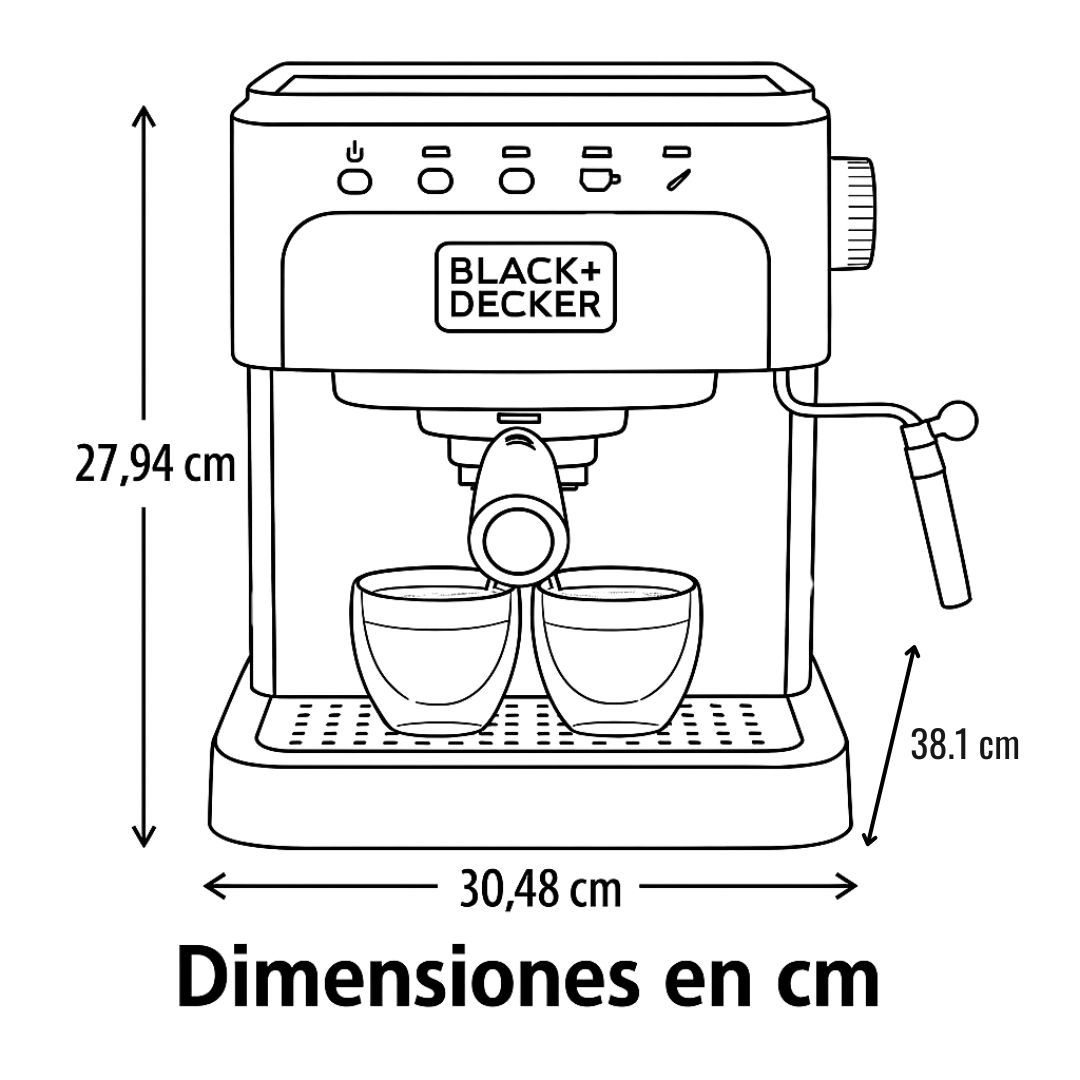 Cafetera Espresso Black & Decker EM0312 compatible nespresso 20 bares