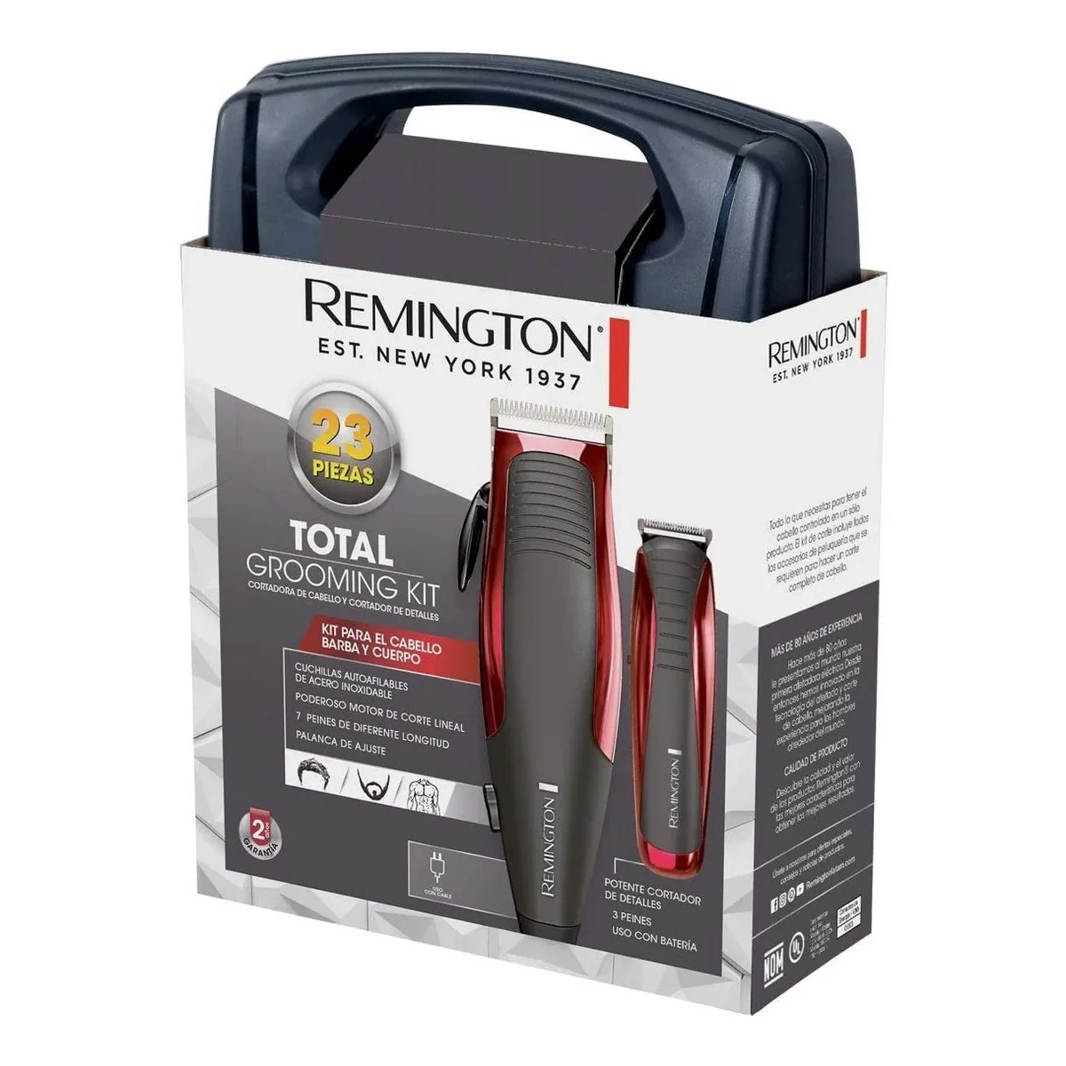 Kit recortador y detallador cabello Remington 23 piezas barba