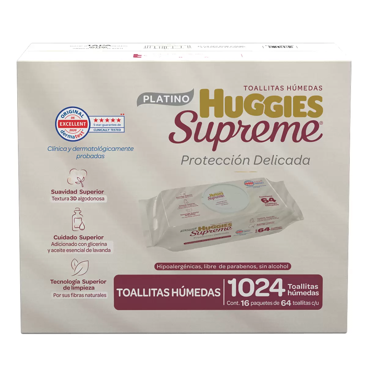 Huggies Supreme Platino Toallitas Húmedas para Bebé 1024 pzas