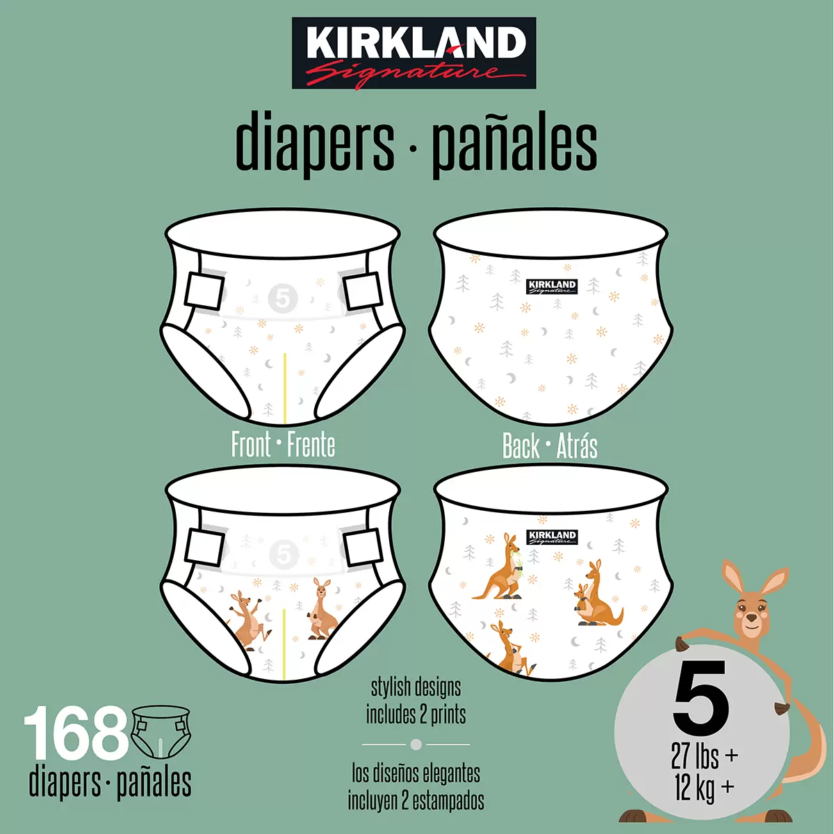 Pañales Etapa 5 Unisex 168 pzas Kirkland Signature