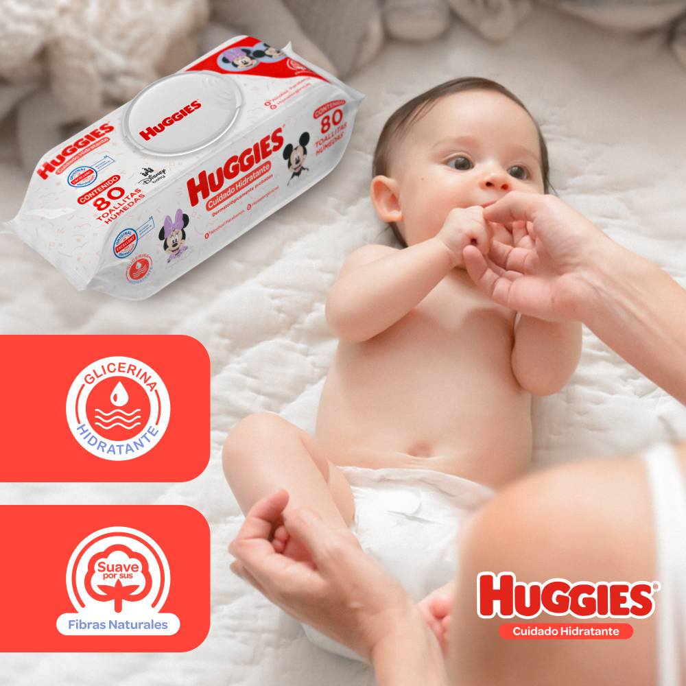 Toallitas Húmedas Huggies Cuidado Hidratante 6 Paquetes con 80 pzas c/u