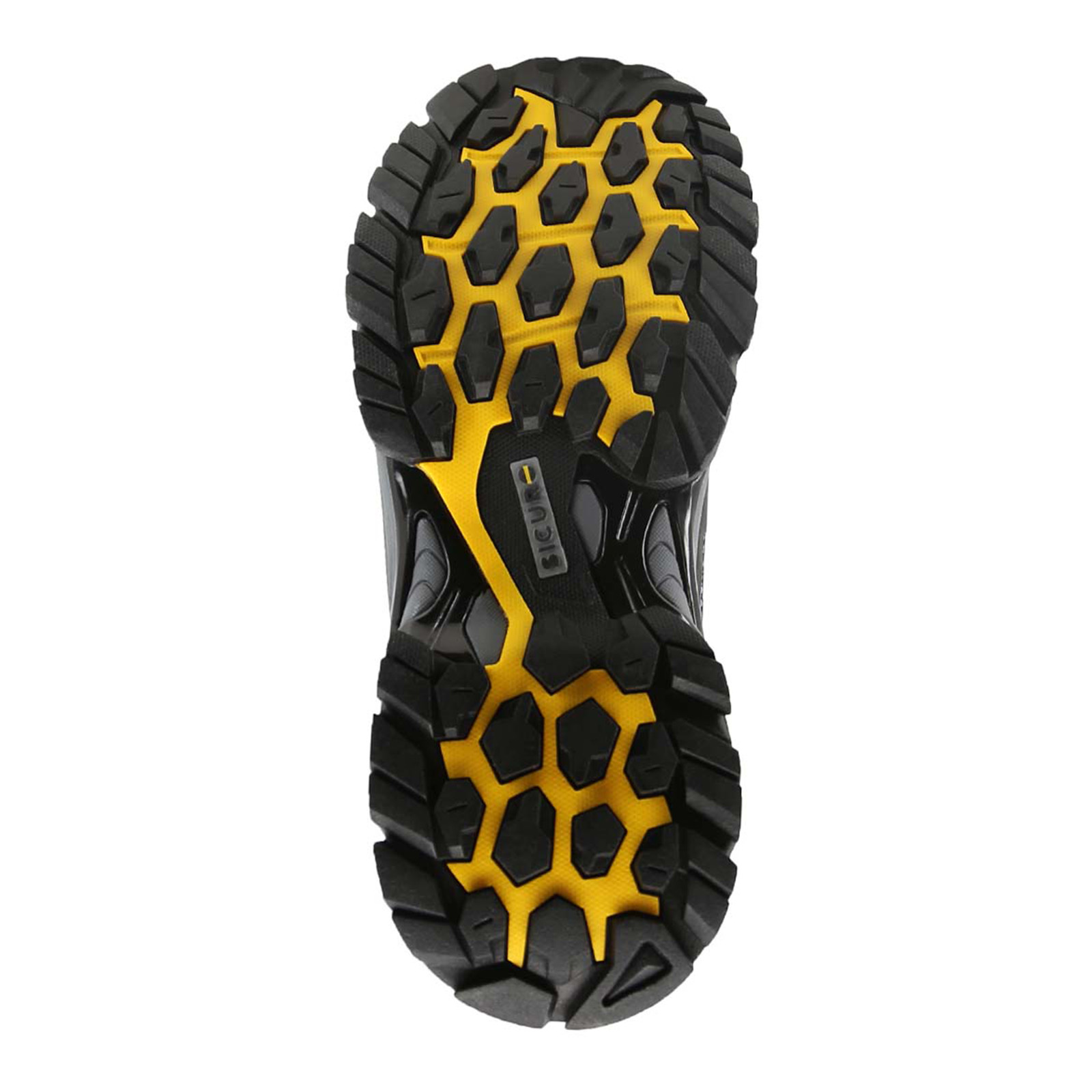 Calzado De Seguridad Bota Sicuro Para Hombre Sf88 Negro Amarillo Con Casco De Policarbonato