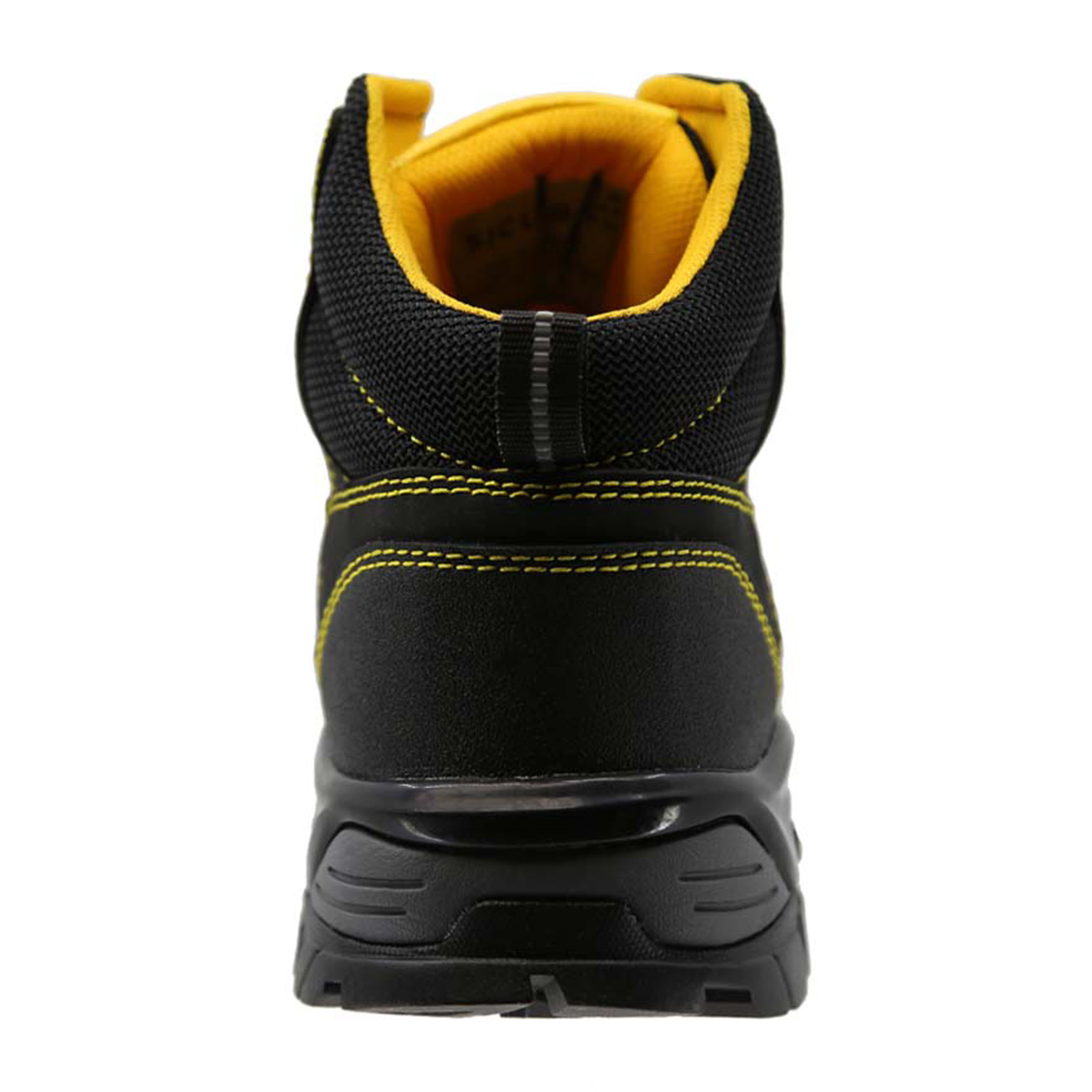 Calzado De Seguridad Bota Sicuro Para Hombre Sf88 Negro Amarillo Con Casco De Policarbonato