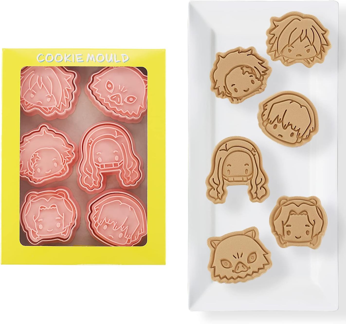 Cortador de Galletas Anime Demon Slayer 6 Piezas Dibujos Animados Molde